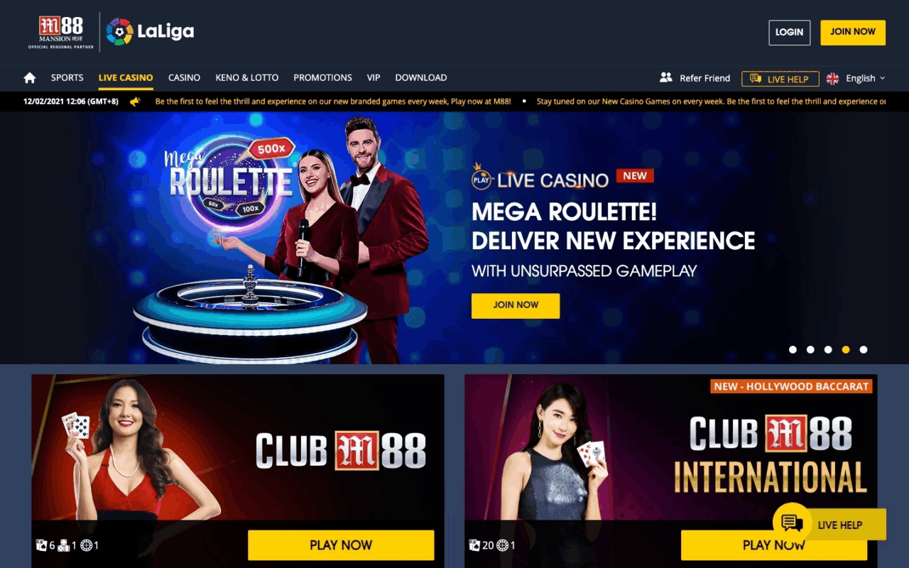 Giới thiệu tổng quát về M88 casino. 